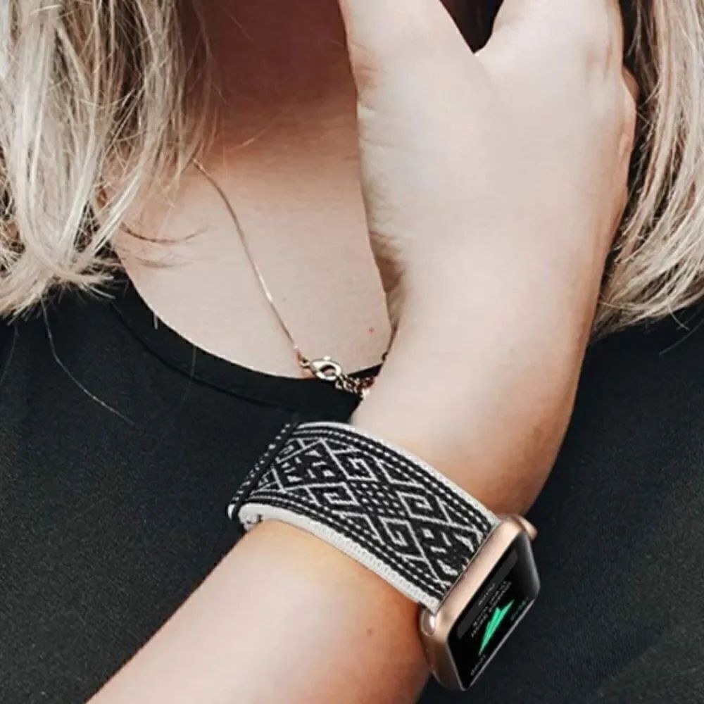 Woven Pattern Stretchy Loop Band for Apple Watch - Picture 2 of 4